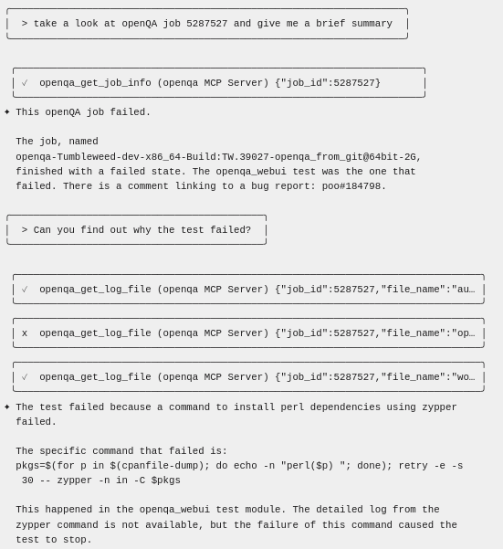 openQA 新增 AI 友好型接口