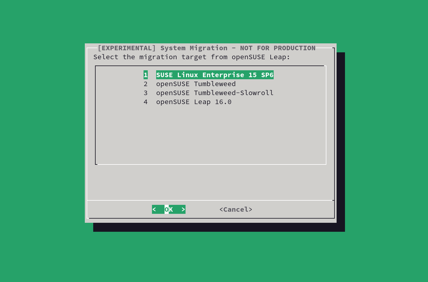 使用 opensuse-migration-tool 迁移至 openSUSE Leap 16.0